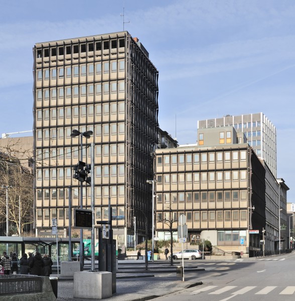 Luxembourg City Centre E Hamilius from rue Aldringen