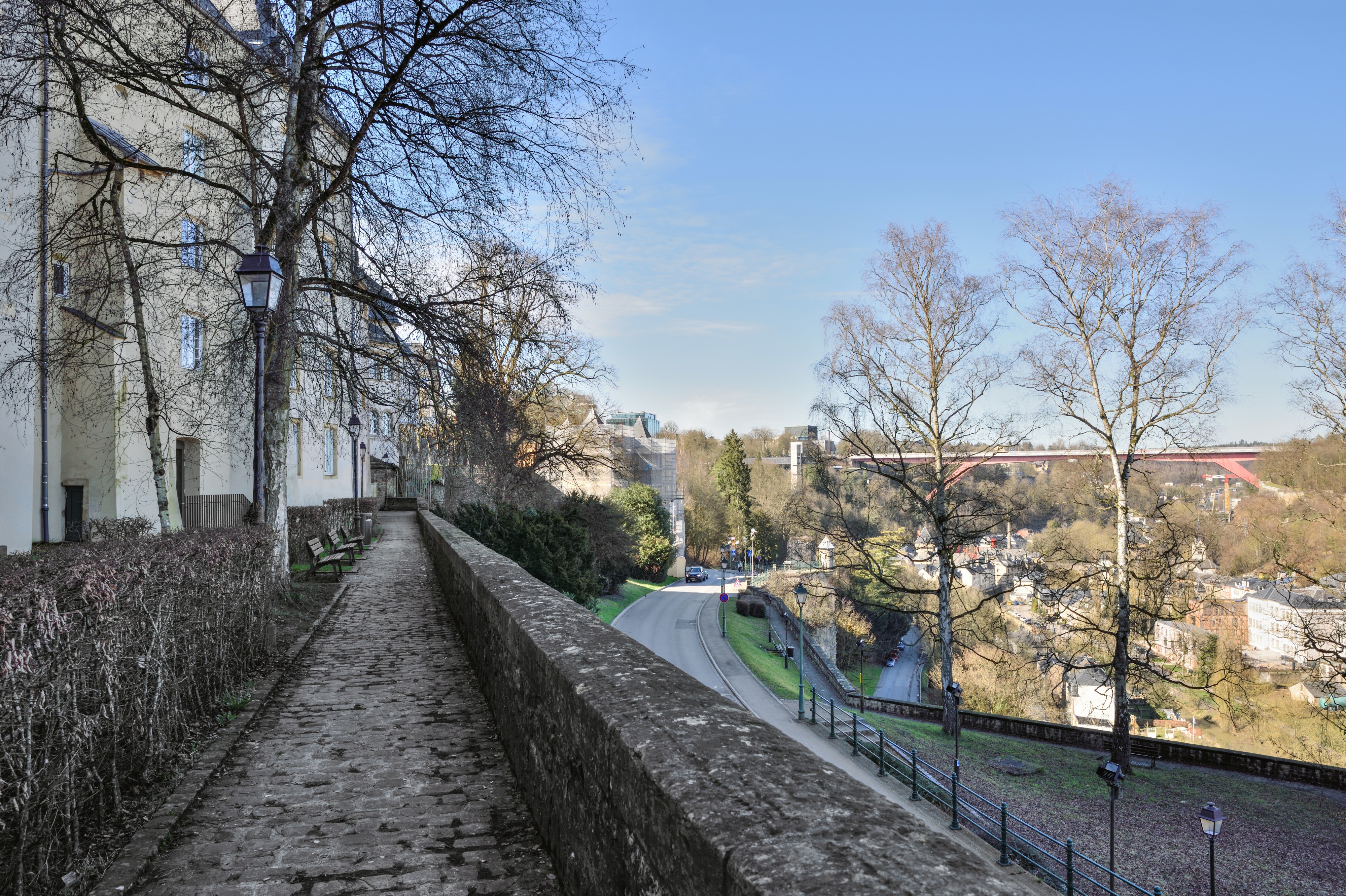 Luxembourg City - fortress wall - pont Grande-duchesse-Charlotte