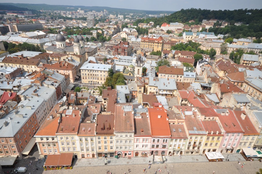 Northern side of the Rinok square as seen from the town hall (8673863443)