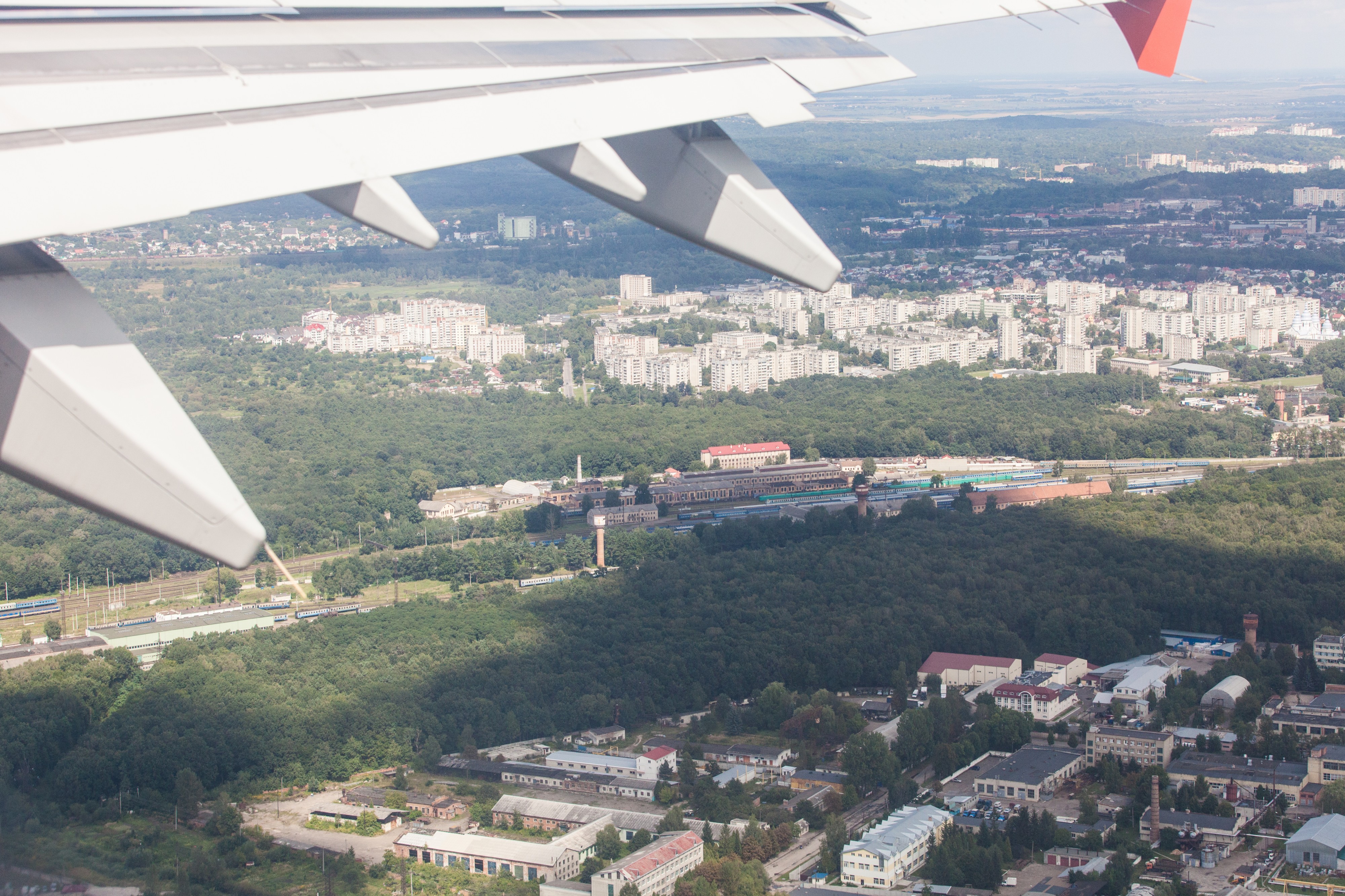 Lviv city, Ukraine from airplane, photographed in August 2014, picture 5