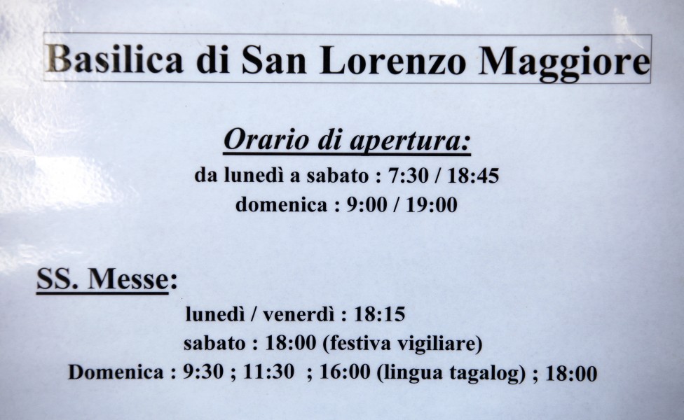 Basilica di San Lorenzo Maggiore plate in Milan, Italy, European Union, August 2013, picture 15