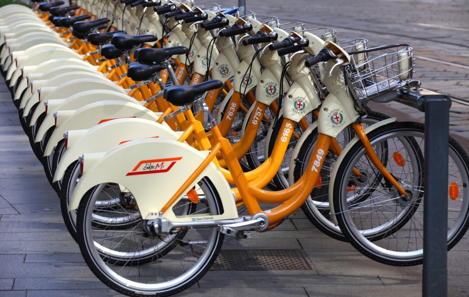 bicyles in Milan, Italy, European Union, August 2013, picture 20