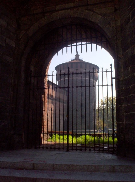 Tower at corner of Castello Sforzesco