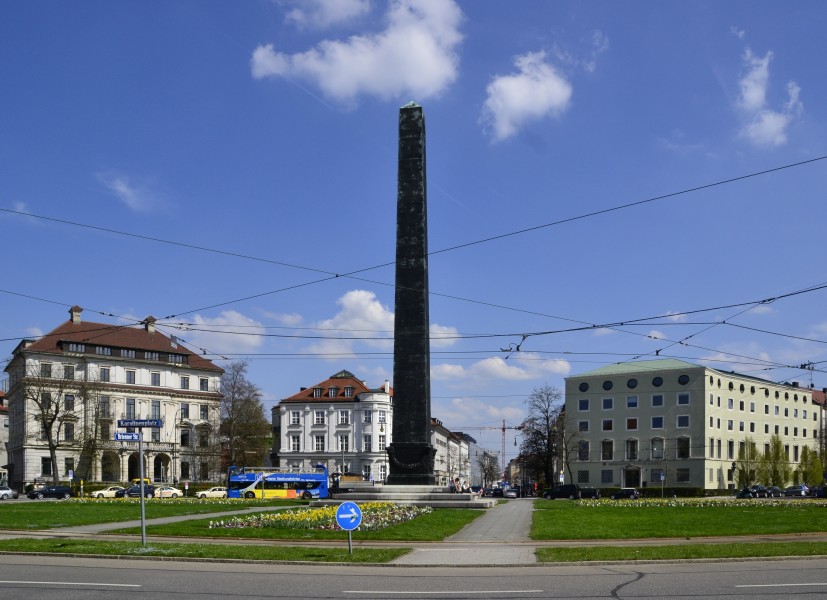 Karolinenplatz in Munich with the Obelisk
