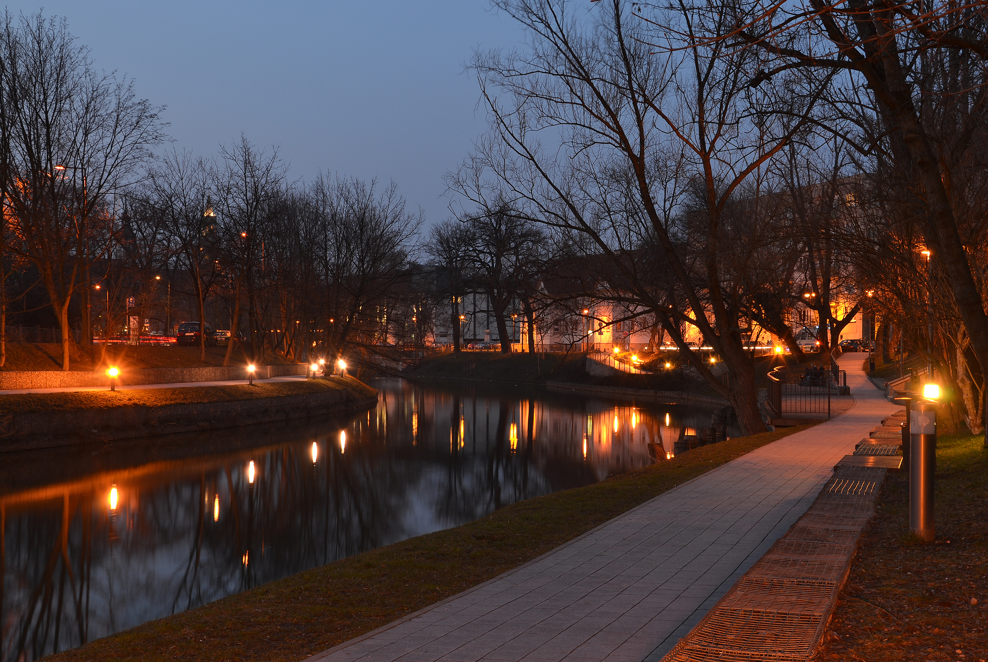 Młynówka (Mühlgraben) - Opole (Oppeln) - night