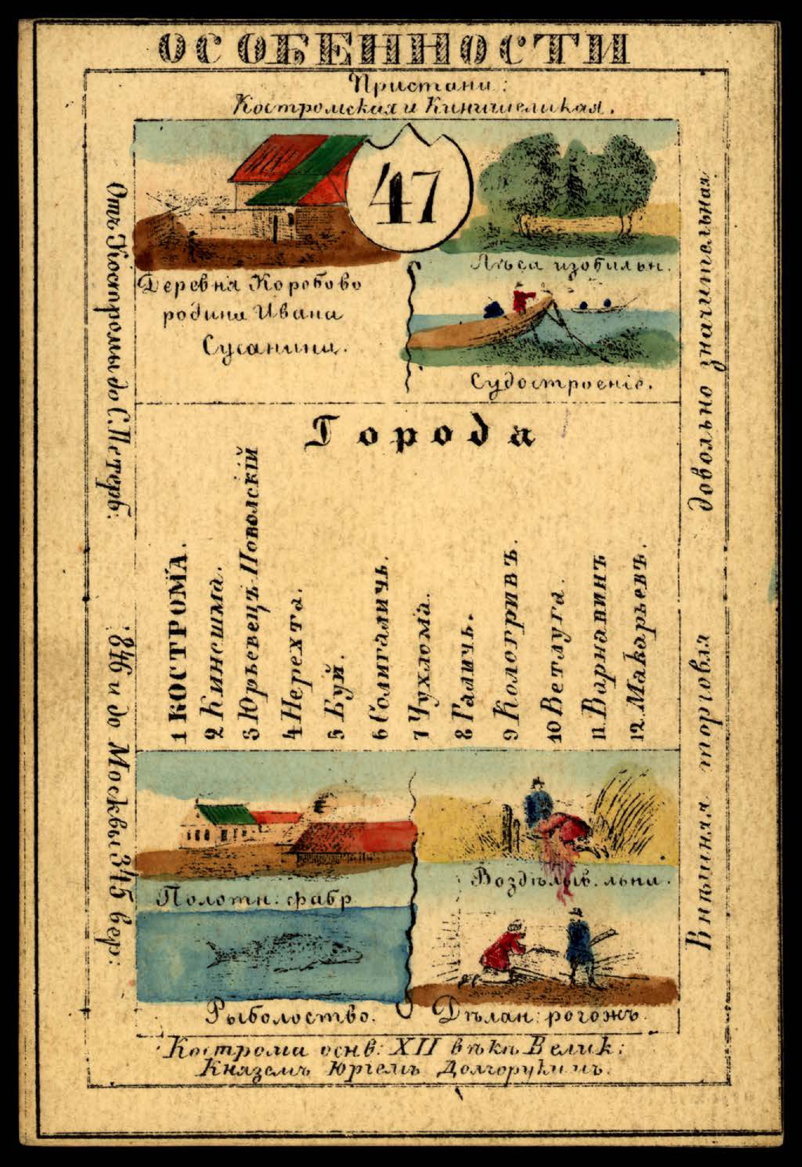 1856. Card from set of geographical cards of the Russian Empire 065