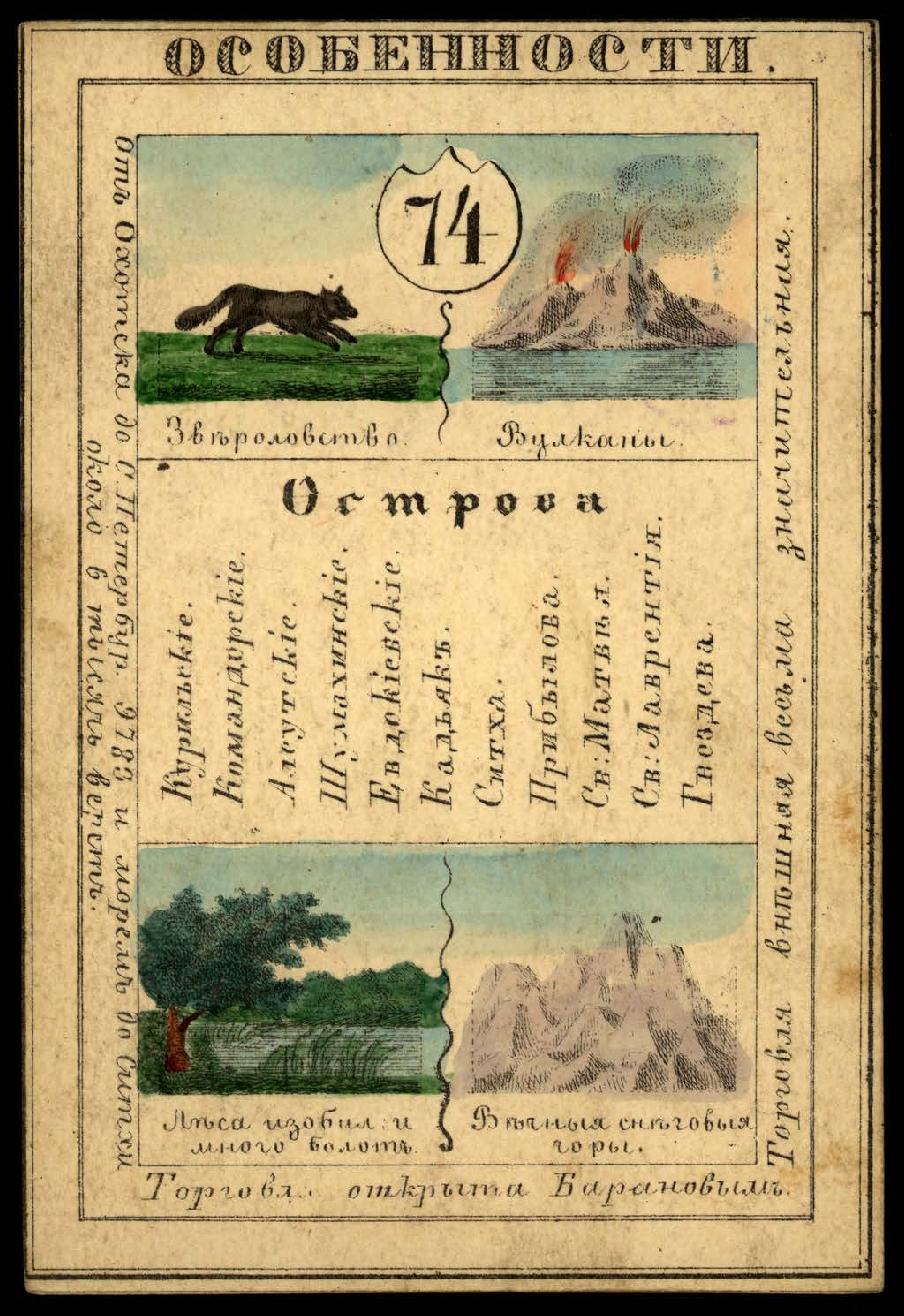 1856. Card from set of geographical cards of the Russian Empire 109