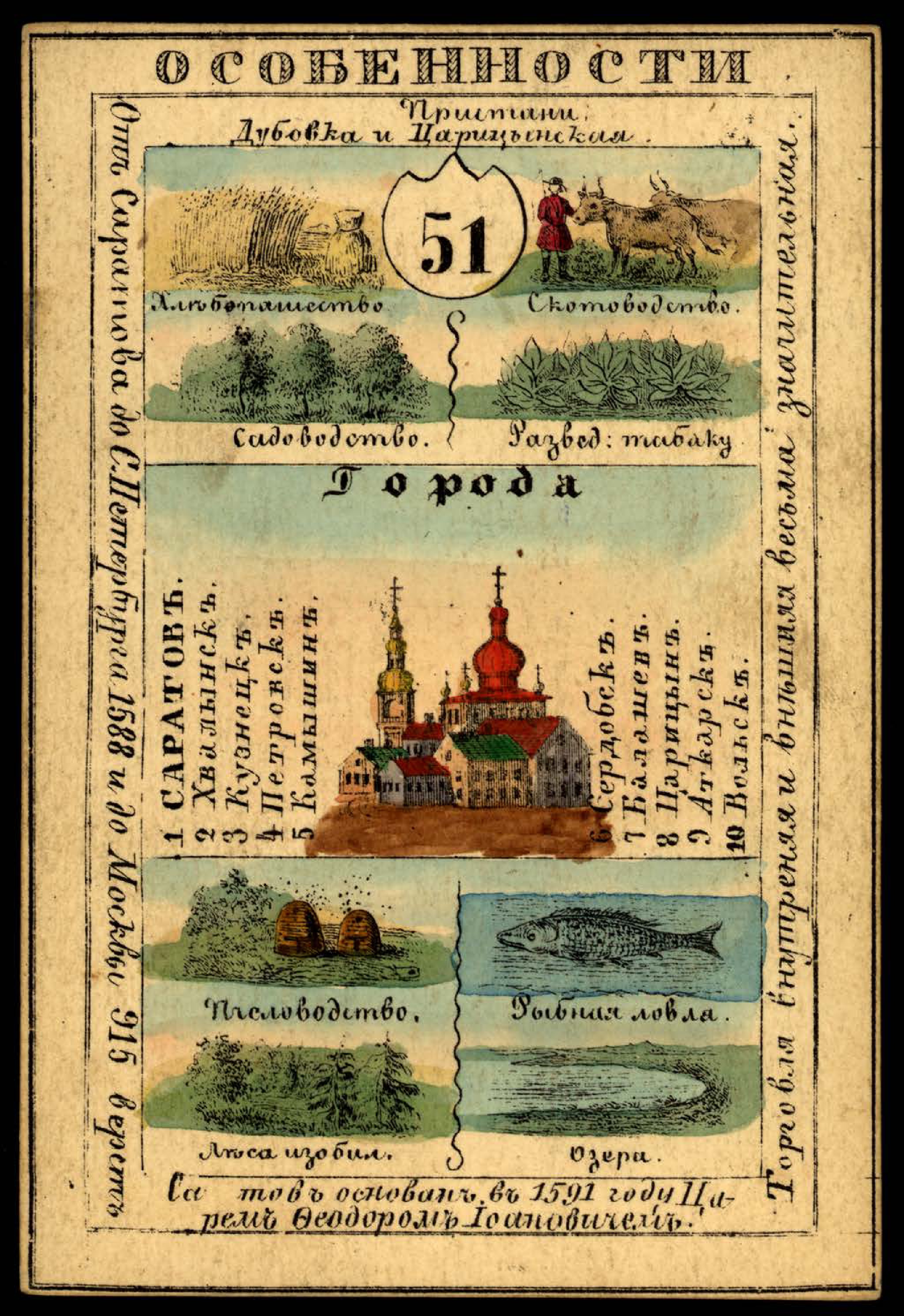 1856. Card from set of geographical cards of the Russian Empire 119