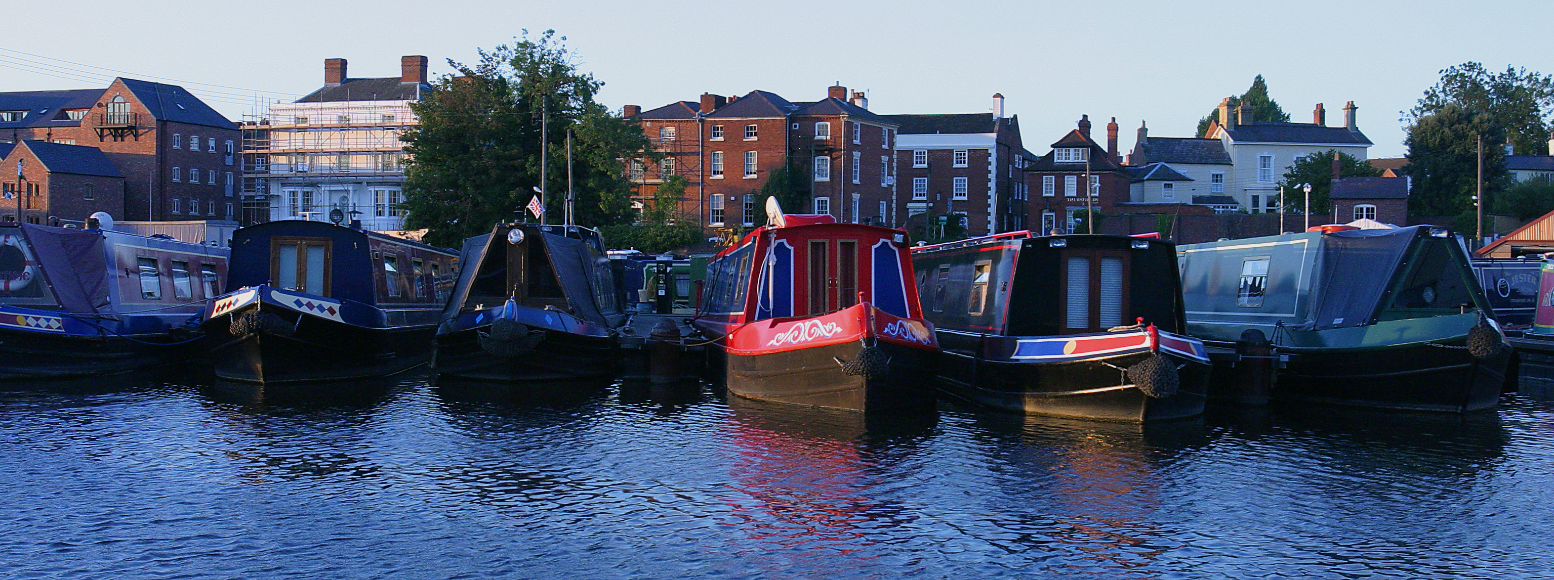 Canal boats at Stourport Basin