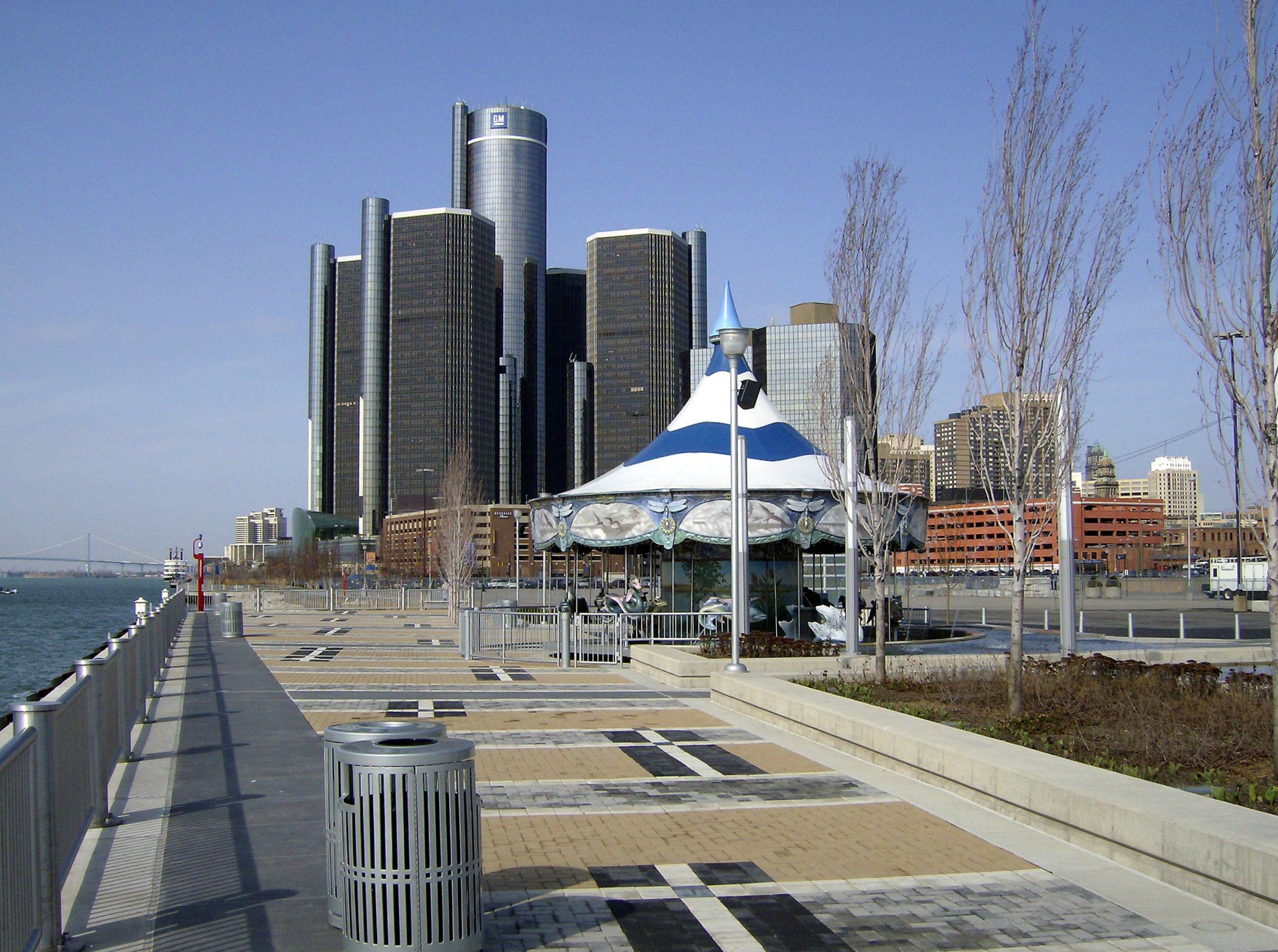 Detroit International Riverfront Rivard Place Merry Go Round