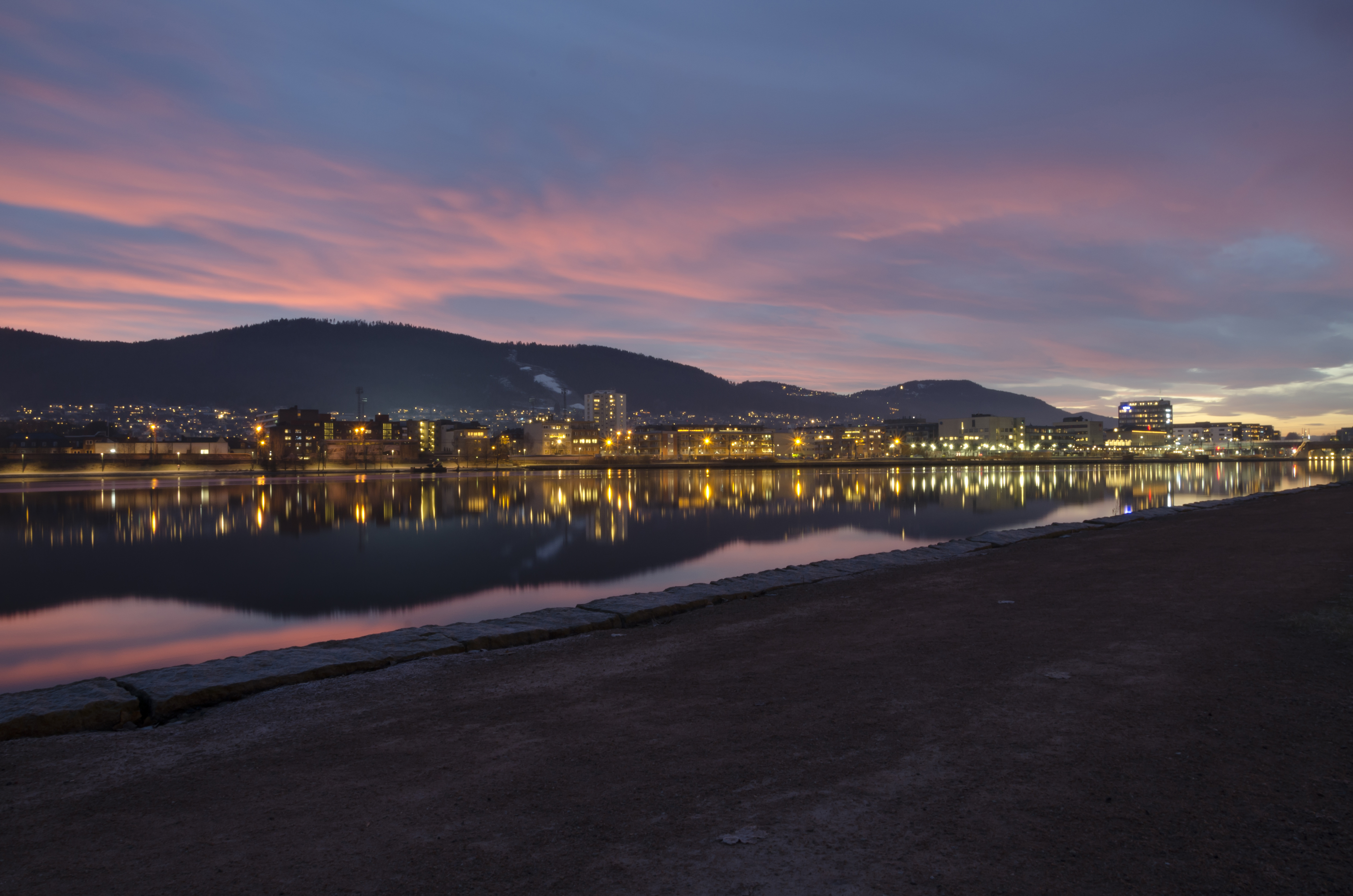 Drammen solnedgang december 2016