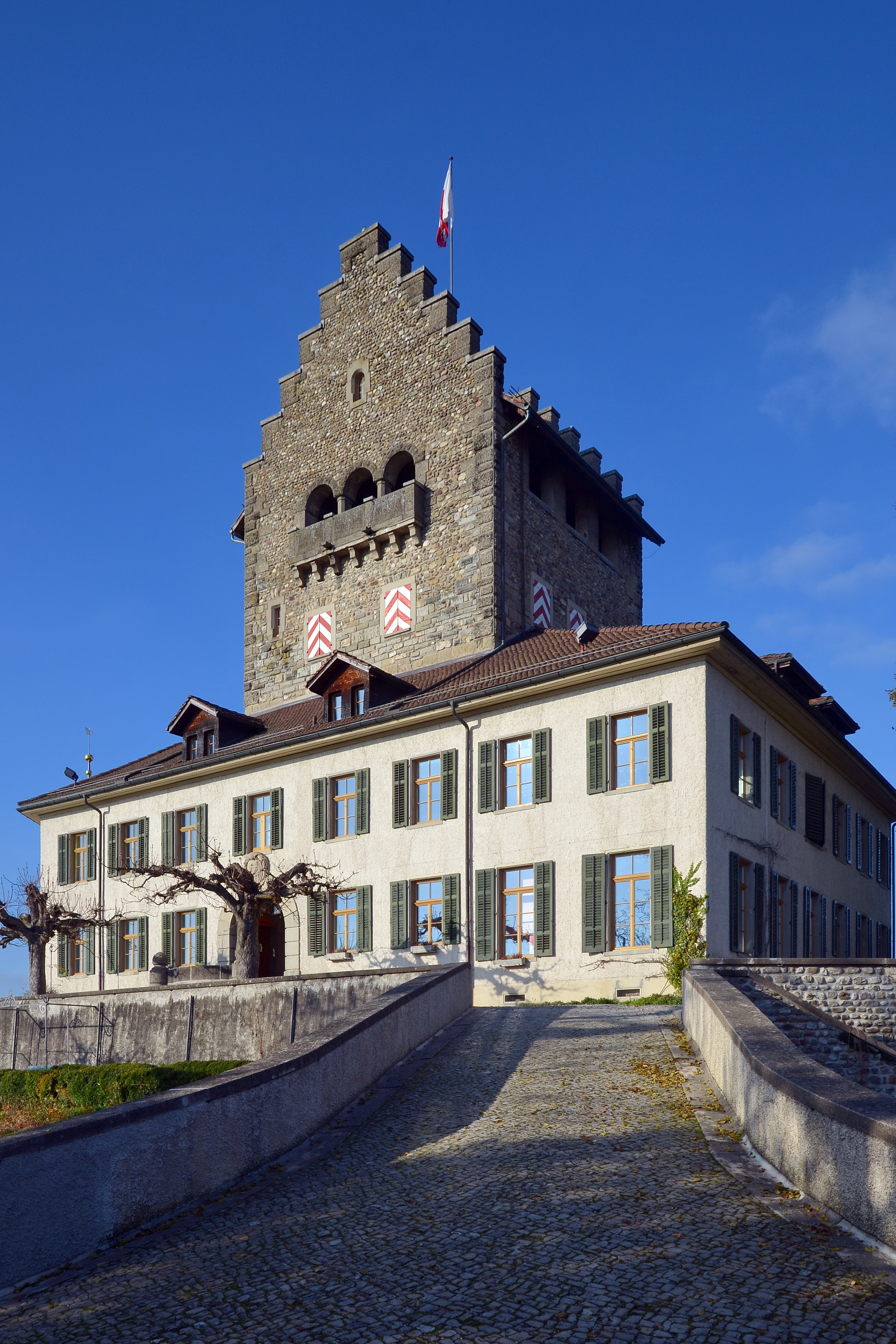 Eingangsbereich Schloss Uster, Ansicht vom Schlossweg 2012-11-14 14-24-04 ShiftN