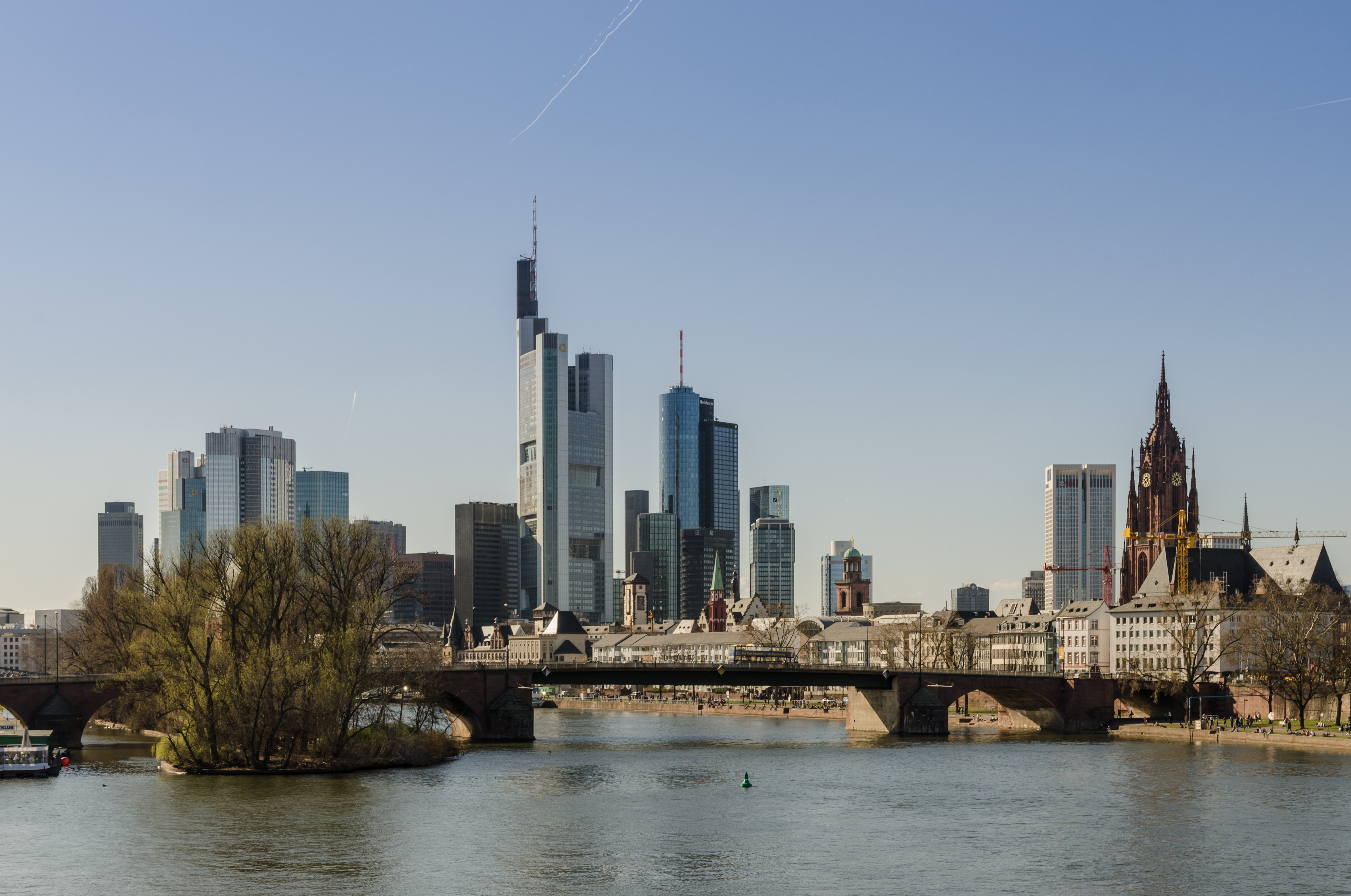 Frankfurt skyline with river Main - Germany - March 25th 2012