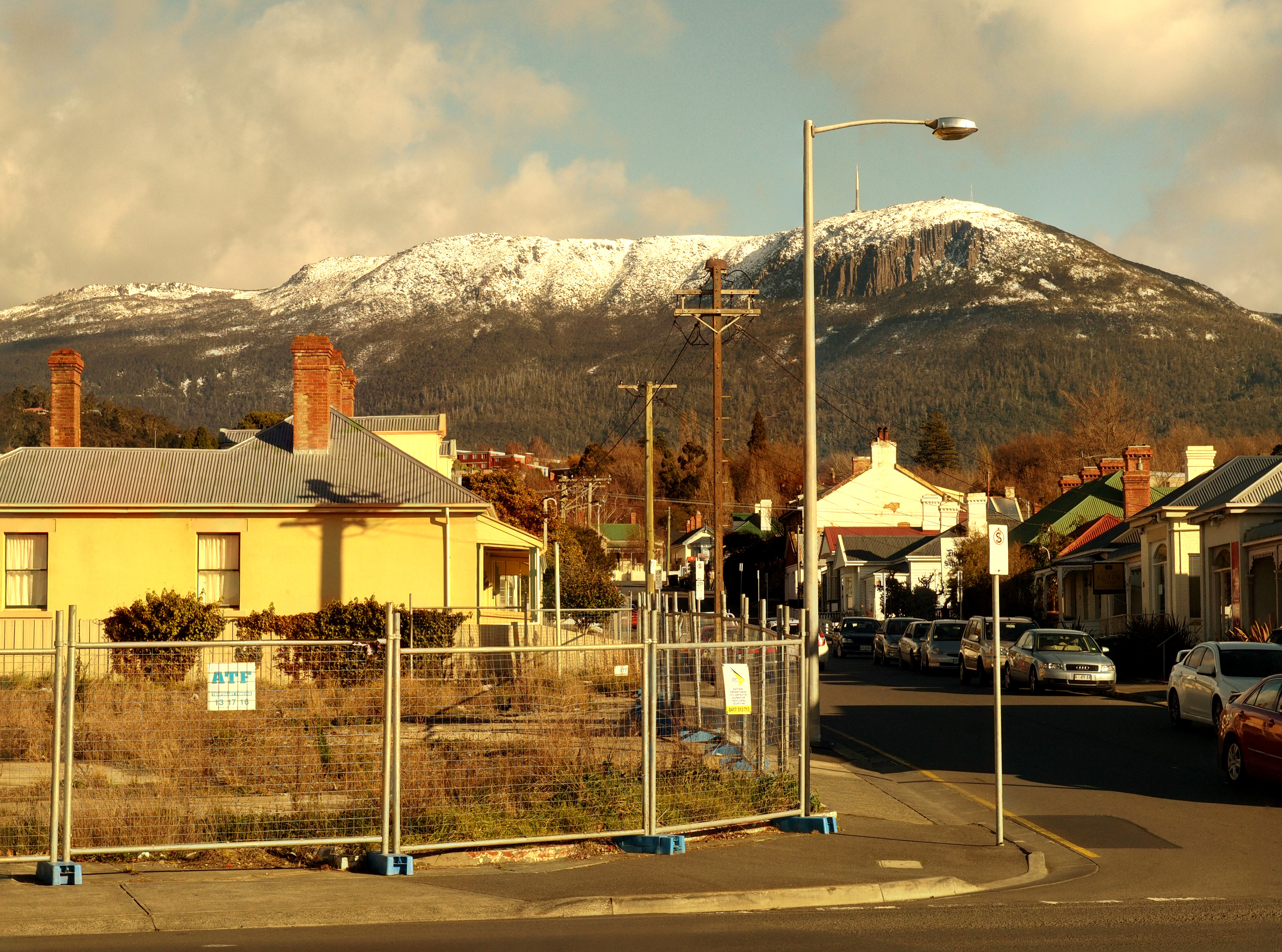 Mt Wellington with snow from Sandy Bay Rd