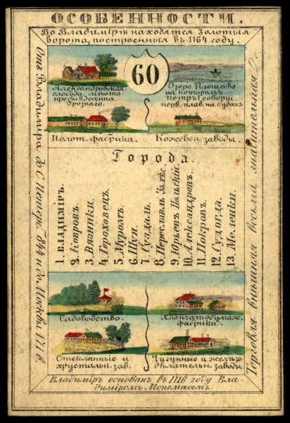 1856. Card from set of geographical cards of the Russian Empire 021