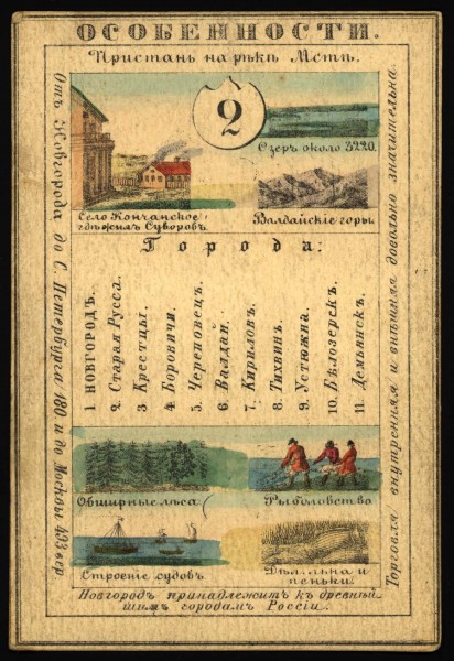 1856. Card from set of geographical cards of the Russian Empire 085