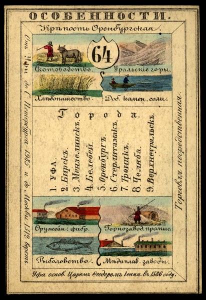 1856. Card from set of geographical cards of the Russian Empire 093