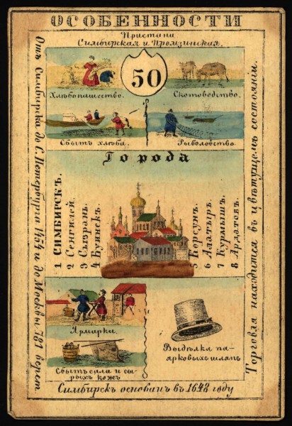 1856. Card from set of geographical cards of the Russian Empire 121