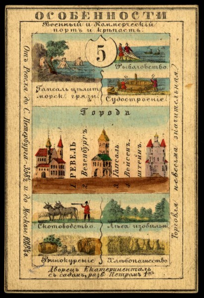1856. Card from set of geographical cards of the Russian Empire 155