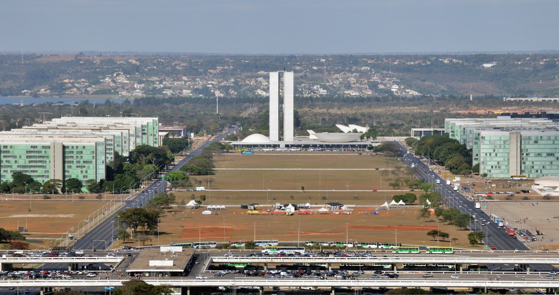 Brasilia Eixo Monumental Nat Congress Ministries from TV Tower