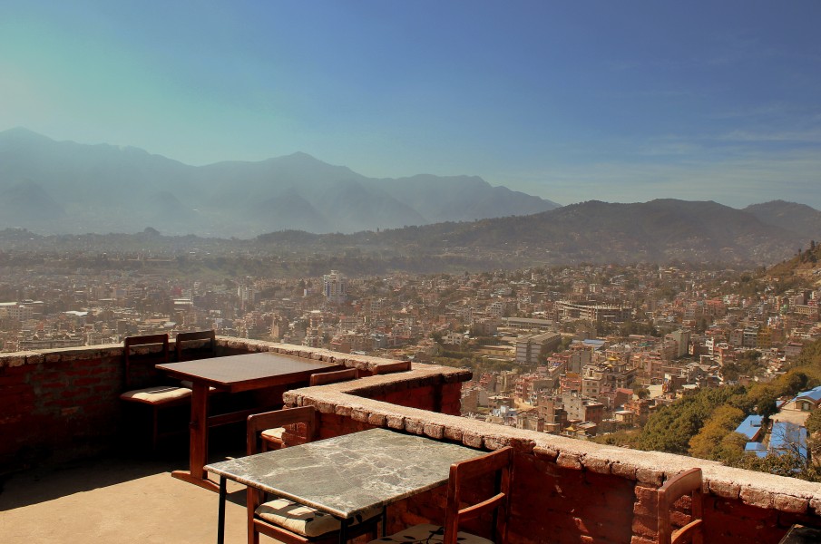 CAFE NIRVANA ROOF TERRACE AT THE MONKEY TEMPLE KATHMANDU NEPAL FEB 2013 (8531310783)