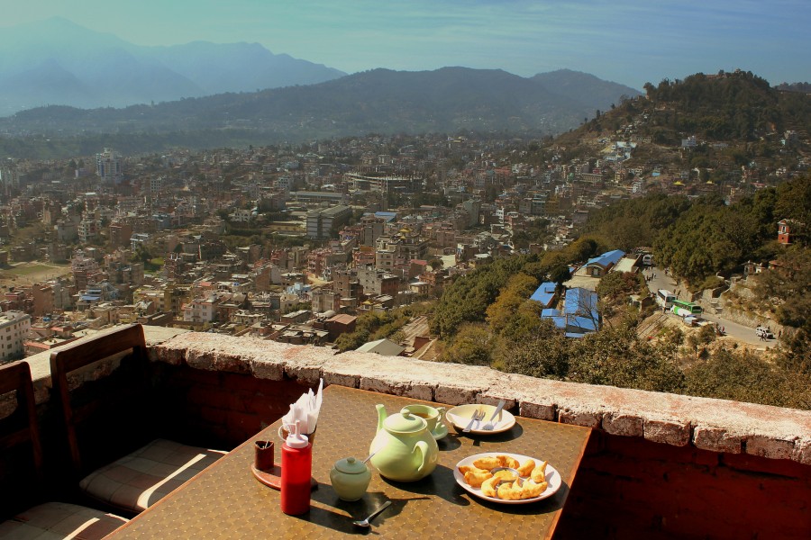 CAFE NIVANA ROOF TERRACE AT THE MONKEY TEMPLE KATHMANDU NEPAL FEB 2013 (8531314367)