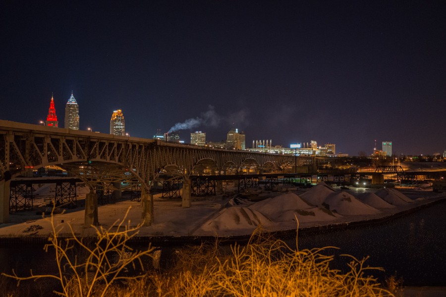Cleveland night skyline