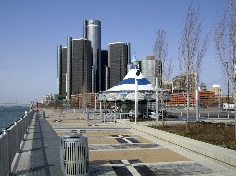 Detroit International Riverfront Rivard Place Merry Go Round