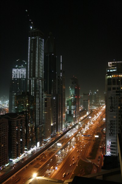 Dubai Sheikh Zayed Road Night
