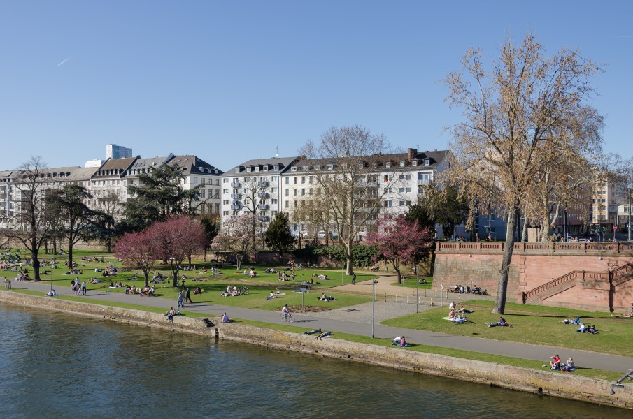First warm Sunday of the year - At the river Main in Frankfurt - Germany - March 25th 2012 - 01