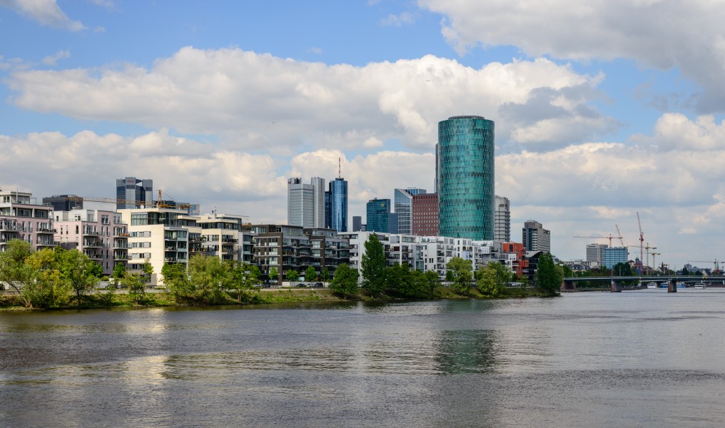 Frankfurt skyline with river Main - Germany - April 20th 2014 - 01