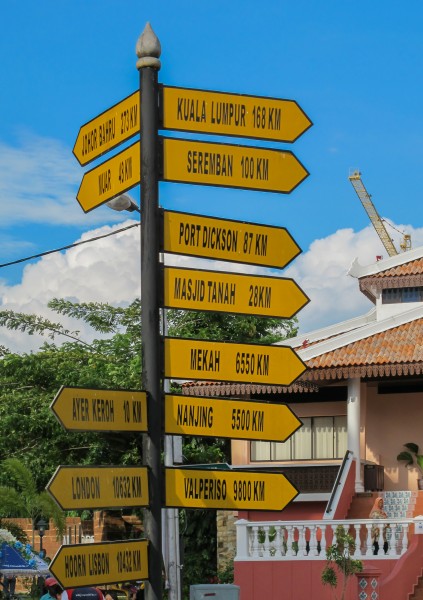 Melaka Malaysia Signpost-at-Stadhuys-Red-Square-01