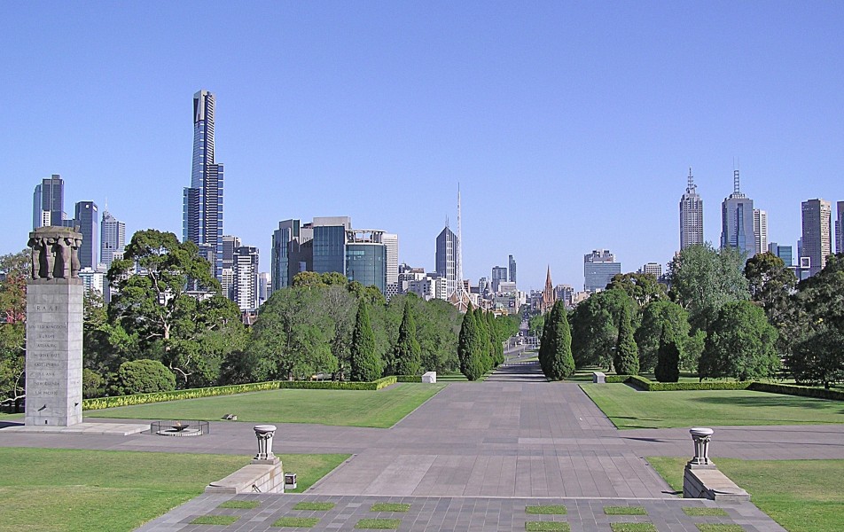 Melbourne CBD (View from the ground of Shrine of Remembrance)