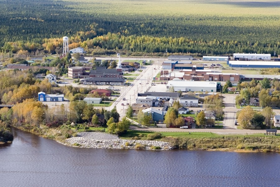 Moosonee downtown aerial