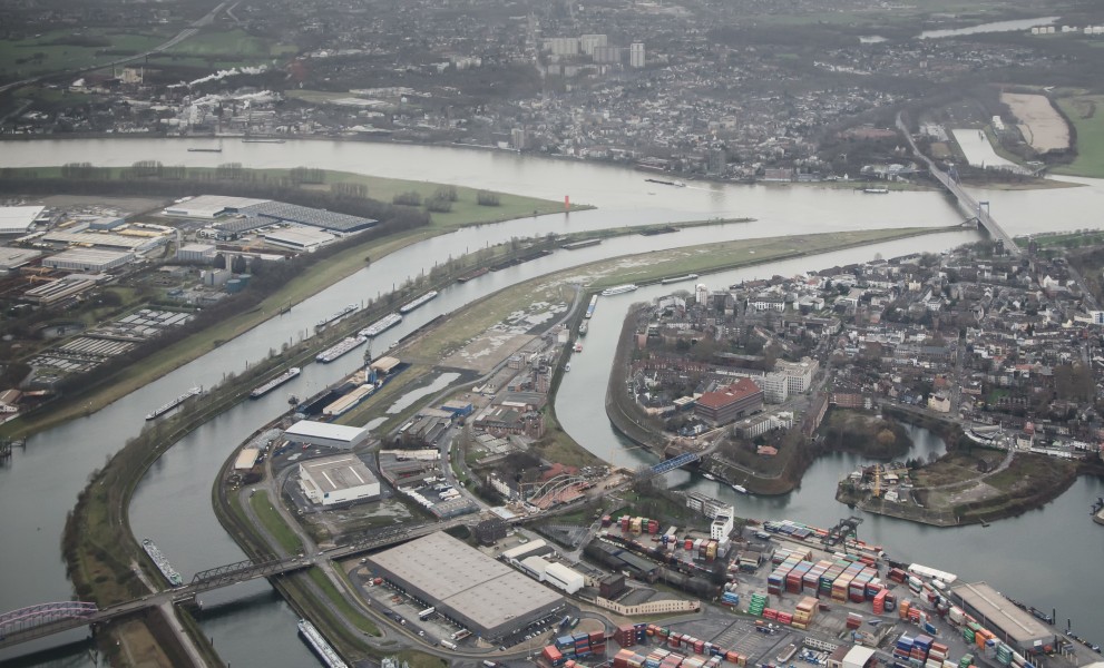 Ruhrmündung Duisburg Luftaufnahme 2014