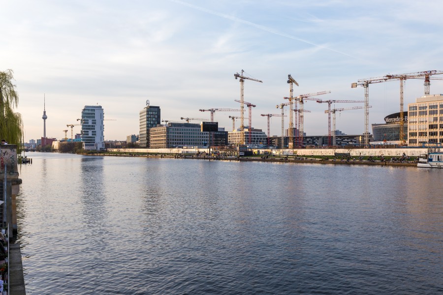Spree und East Side Gallery, Berlin, 170331, ako