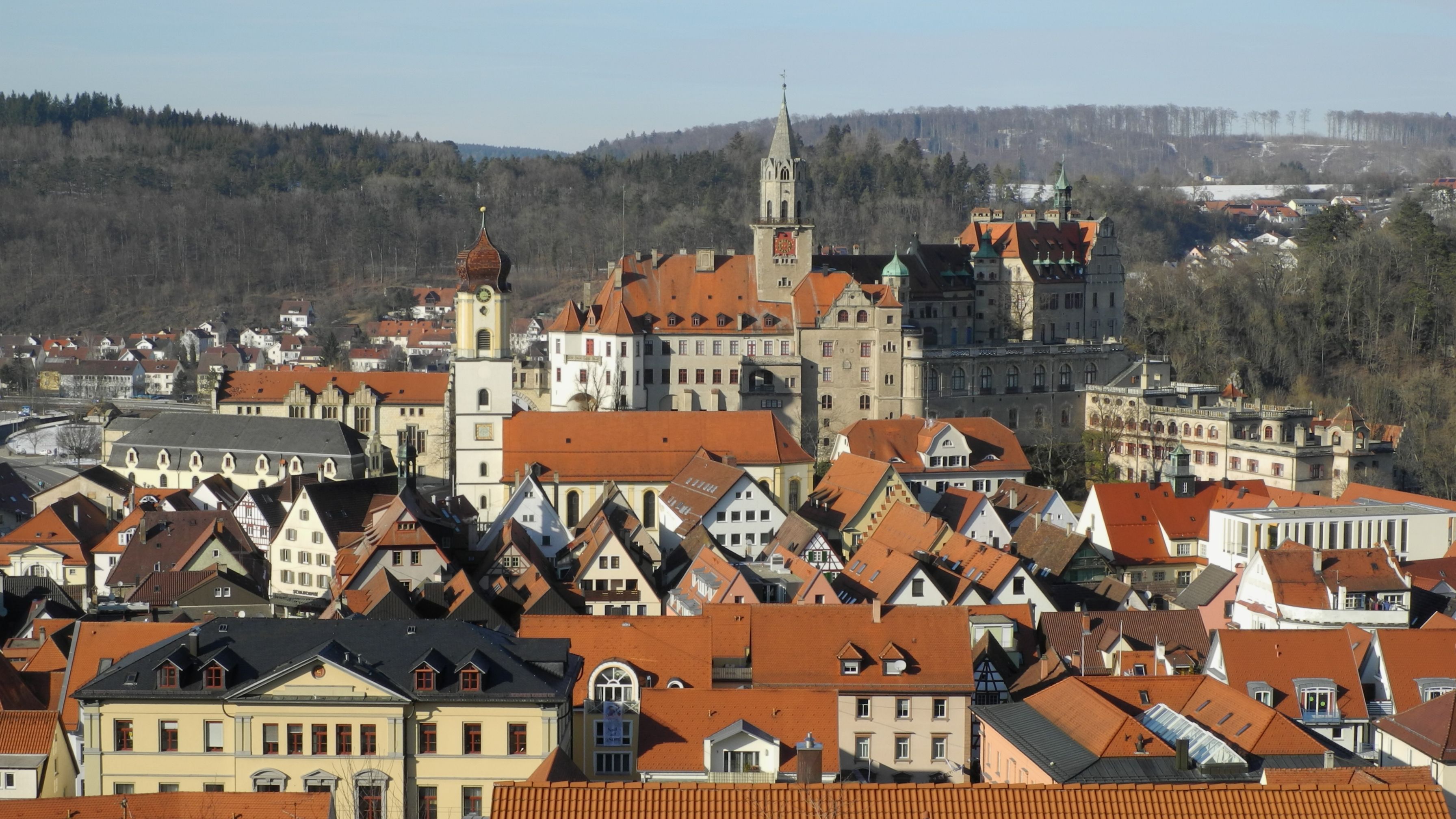 Sigmaringen-Sicht von der Josefskapelle auf Stadt mit Schloss 02