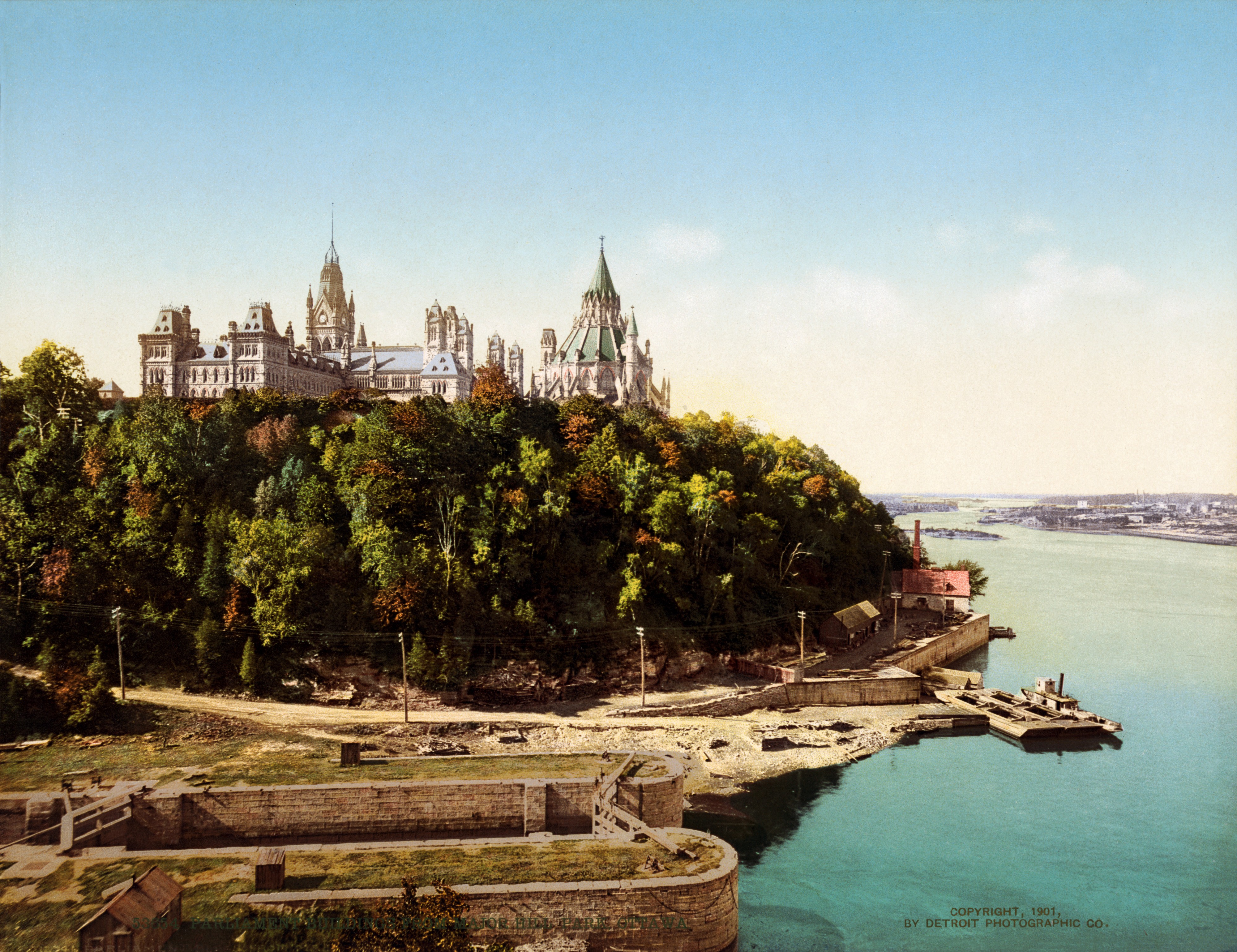 Parliament buildings from Major Hill Park, Ottawa, Canada, 1901