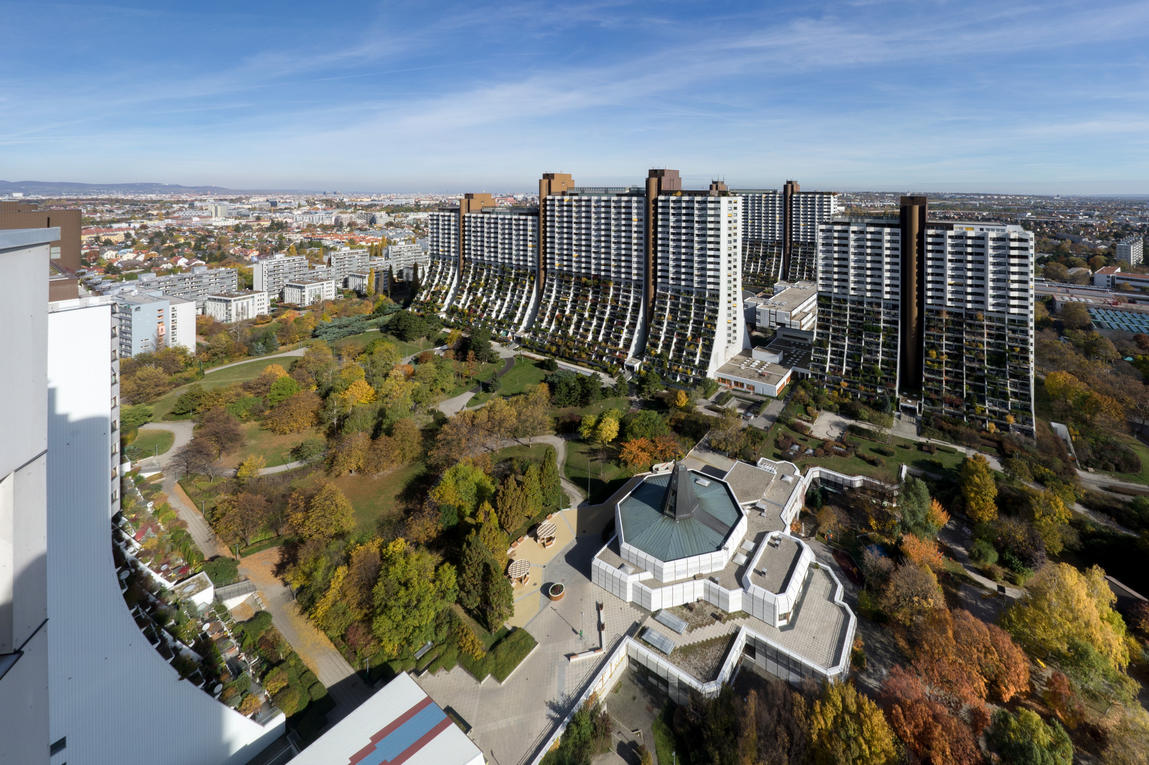 Wohnpark Alterlaa Dachblick von Block C1