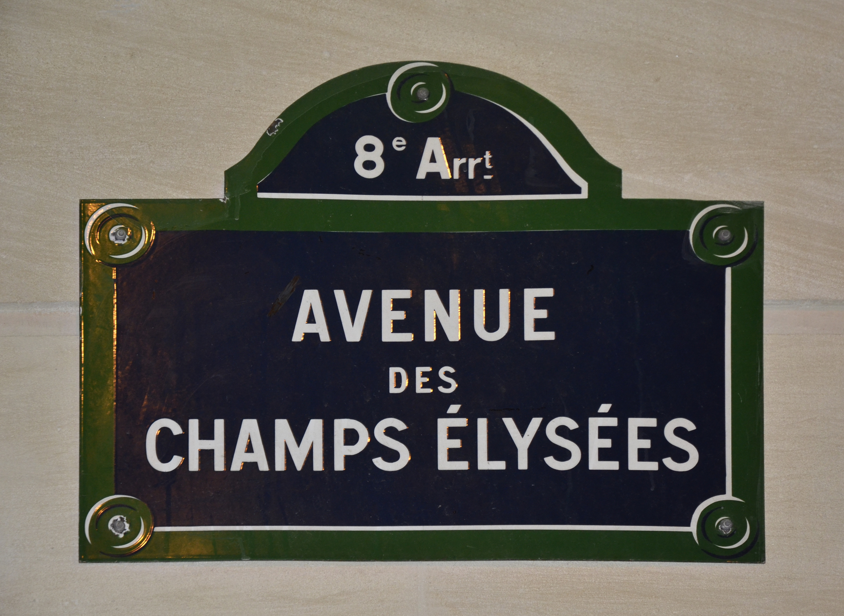 Avenue des Champs-Élysées, street sign