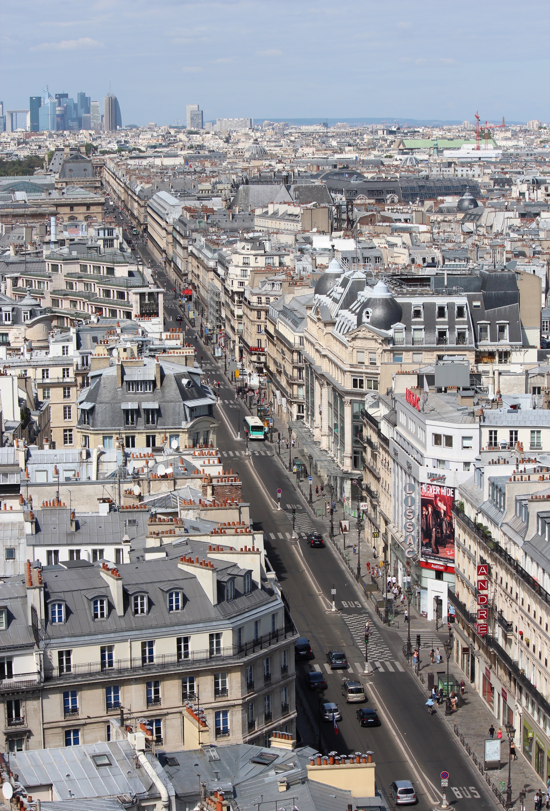 Rue de Rivoli as seen from the Tour Saint-Jacques, 11 August 2013