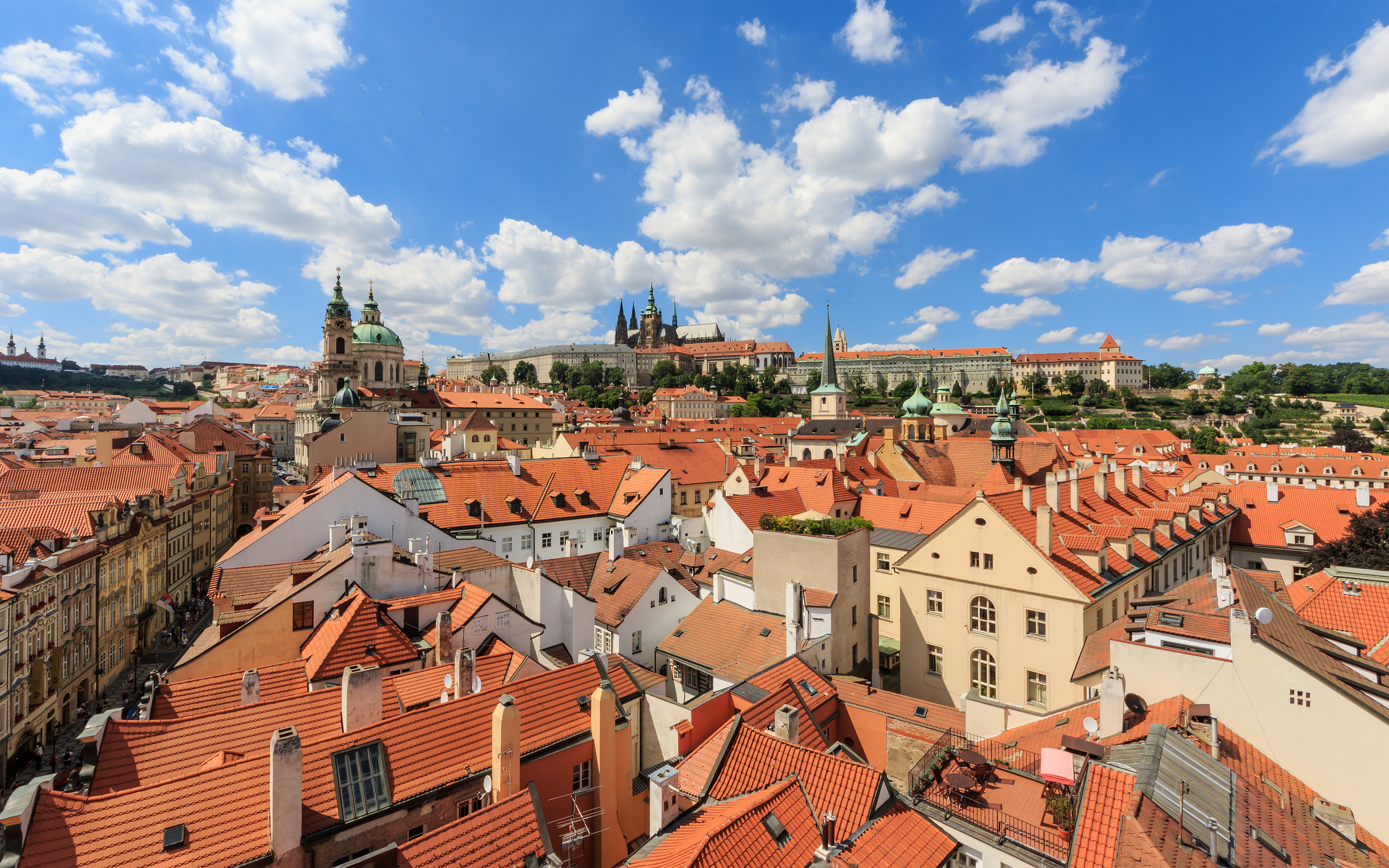 Prague 07-2016 view from Lesser Town Tower of Charles Bridge img6
