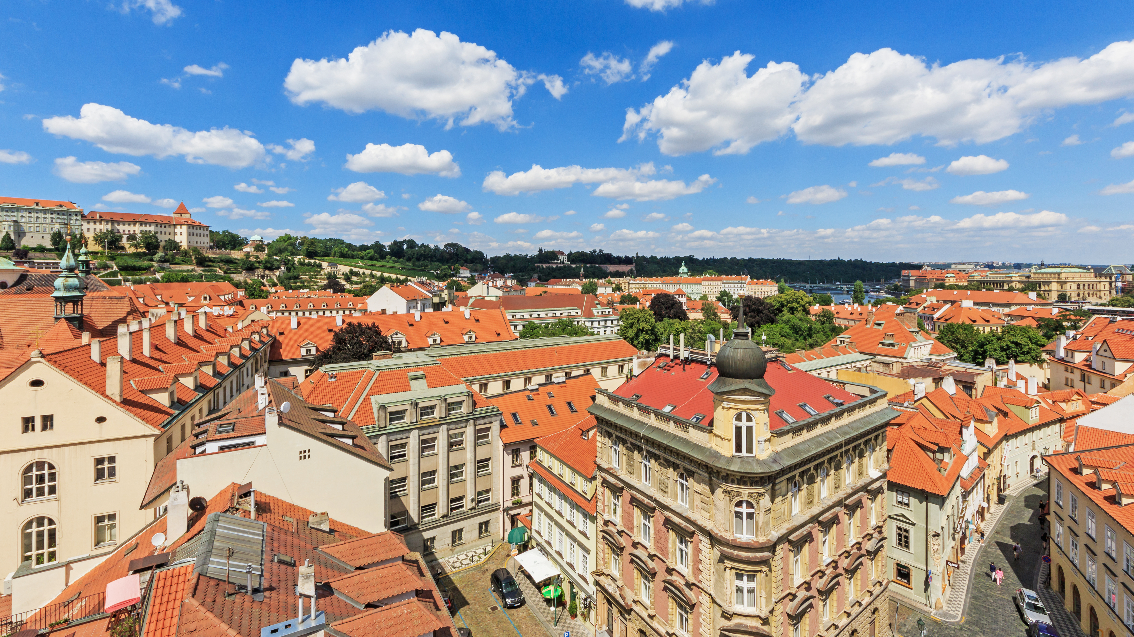 Prague 07-2016 view from Lesser Town Tower of Charles Bridge img7