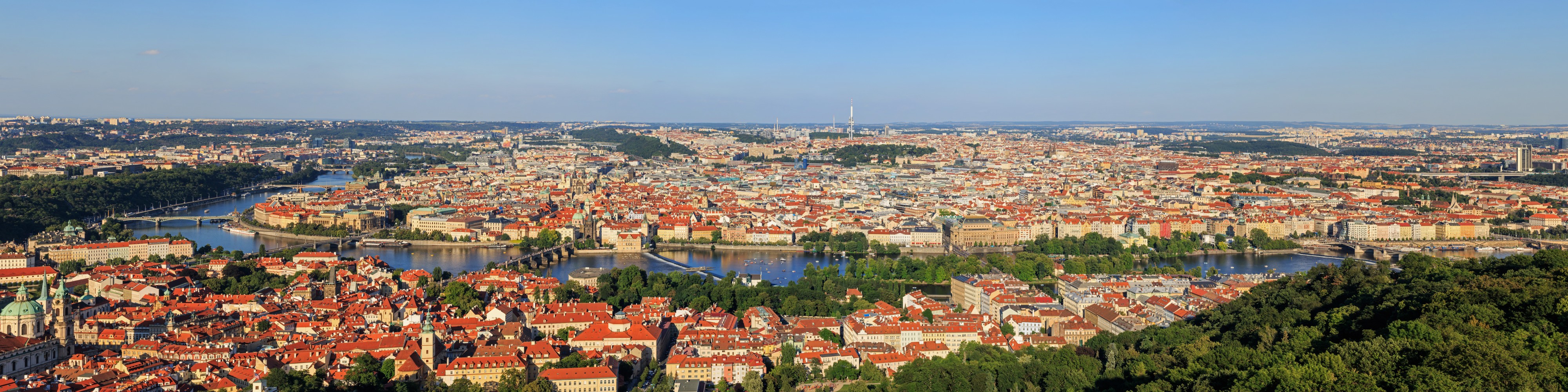 Prague 07-2016 View from Petrinska Tower PANO