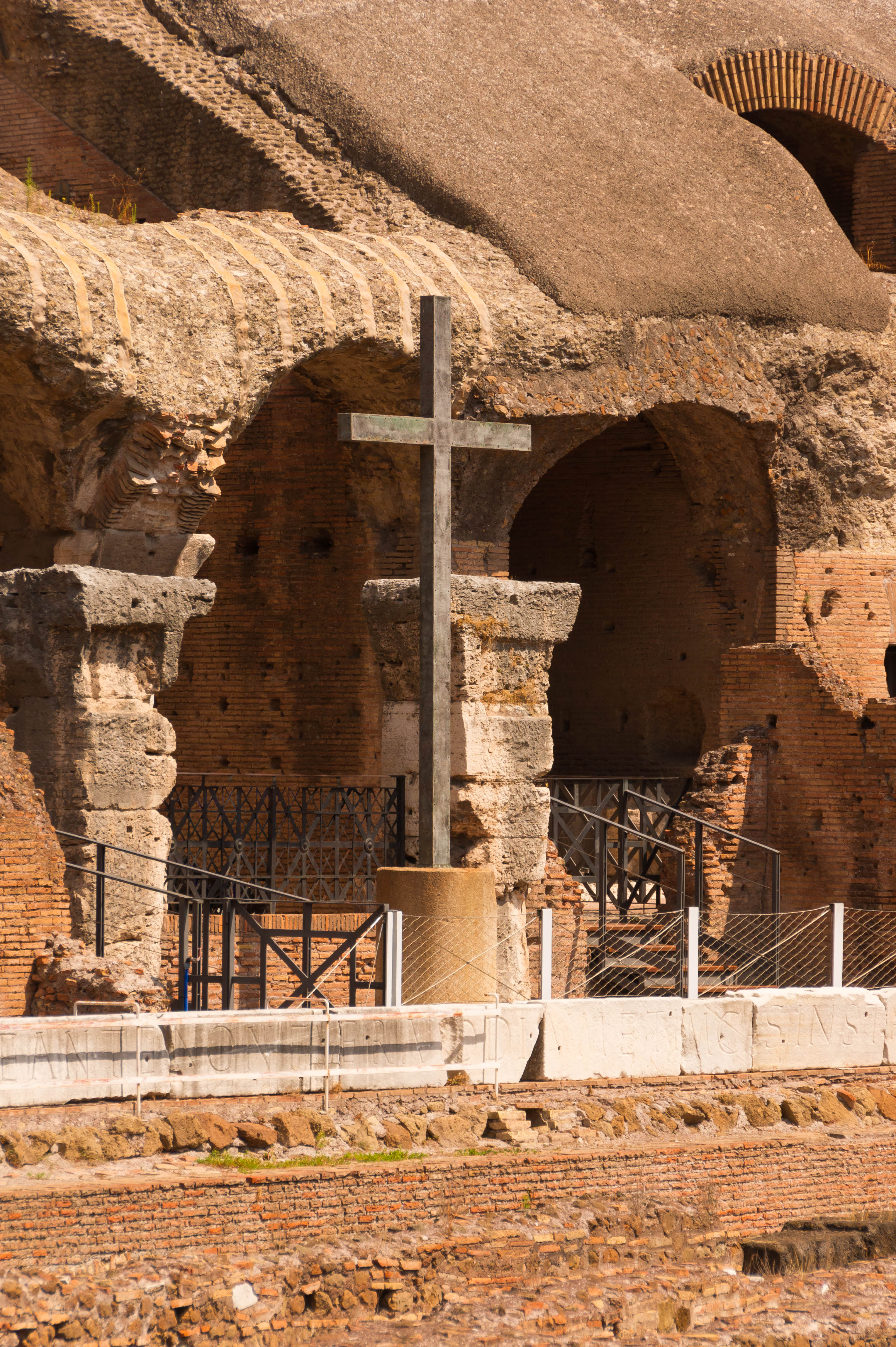 Cross Colosseum Rome Italy