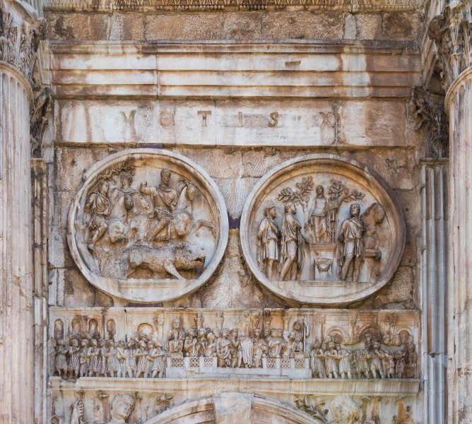 Arch Constantine reliefs, Rome, Italy
