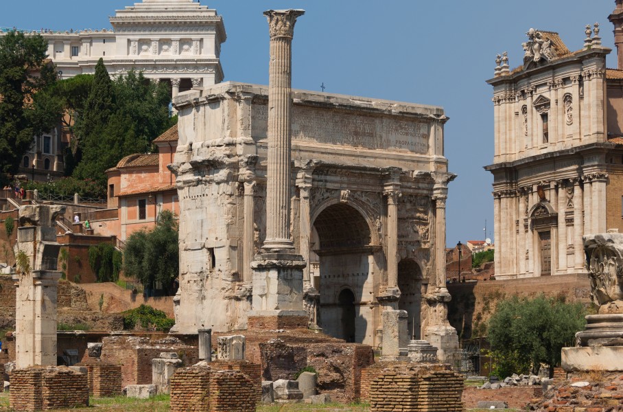 Arch Septimius Severus Column Phocas Forum Romanum Rome