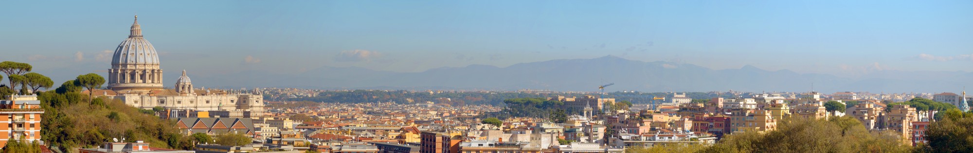 Panorama of Rome view from Via San Lucio