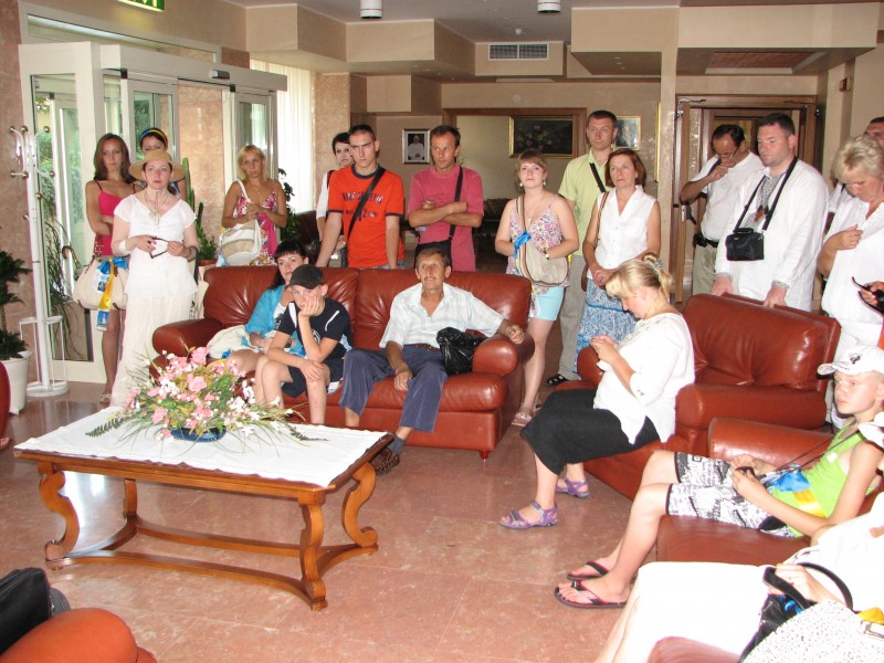People in a hotel's lobby in Rome, Italy, European Union, August 2011, picture 22.