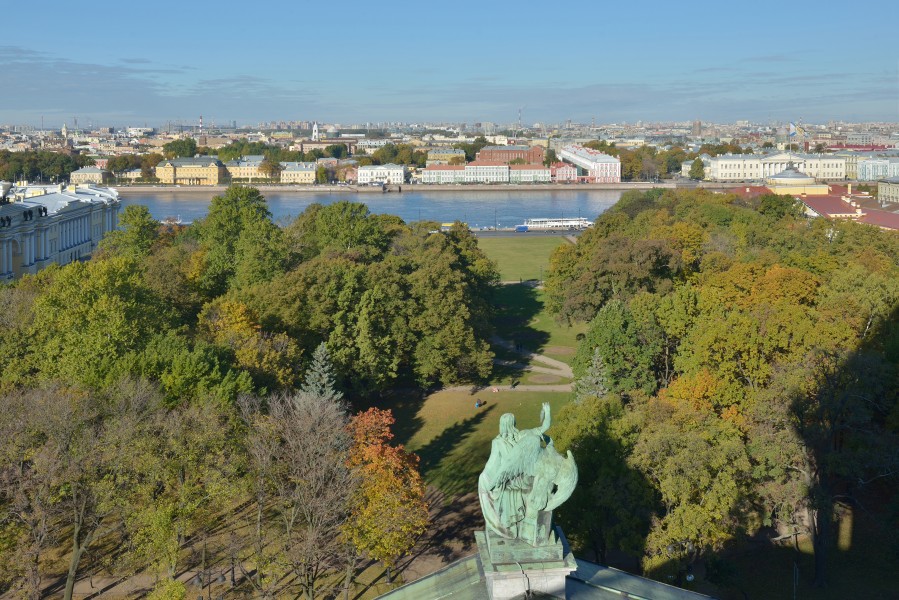 View of Alexander park and Neva River from Isaac Cathedral Saint Petersburg
